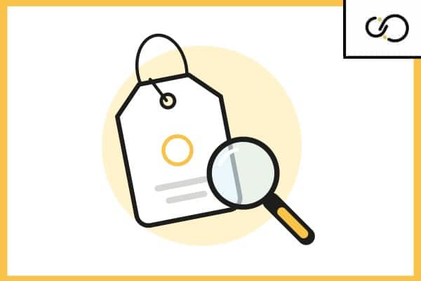 SEO marca blanca para agencias: etiqueta en blanco y lupa